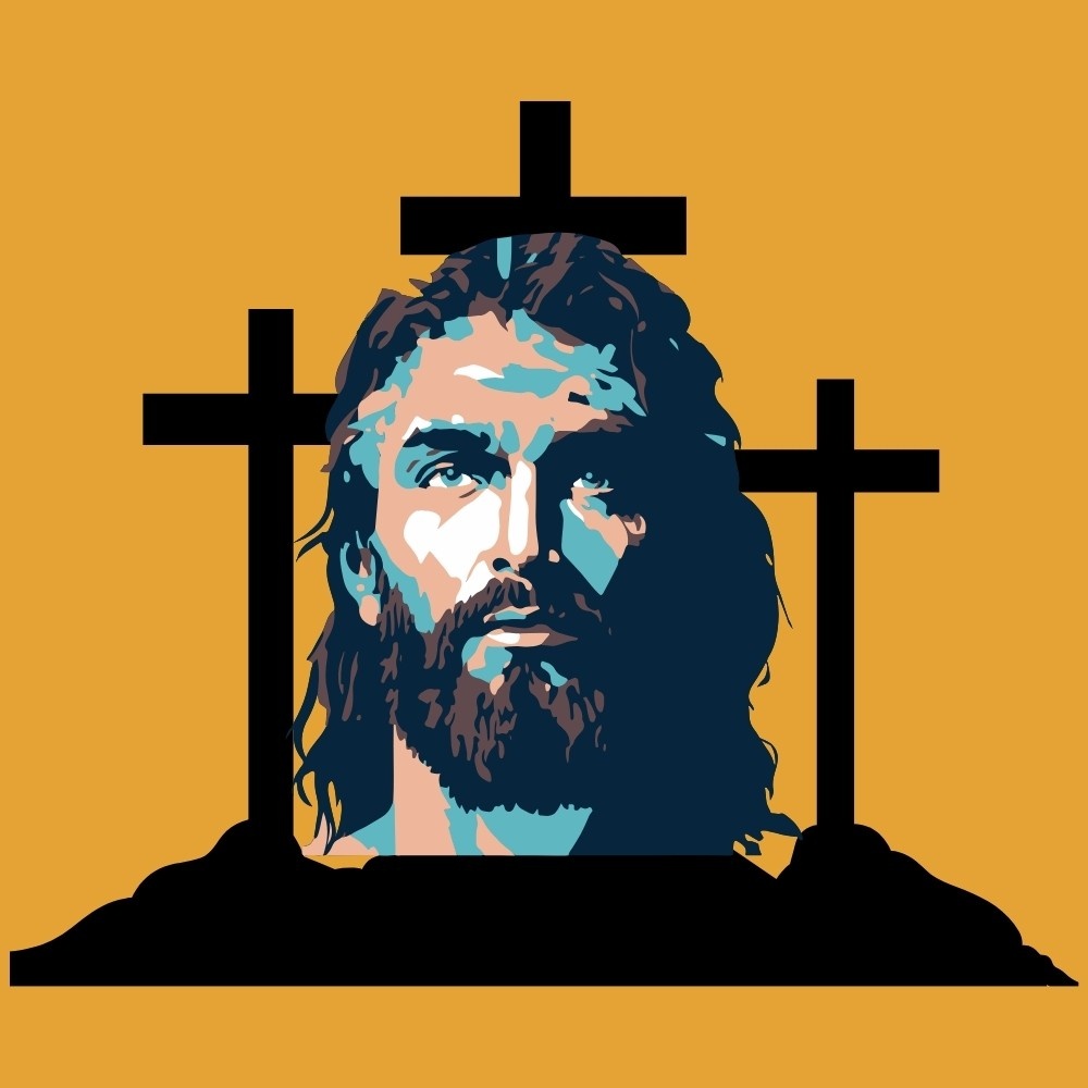 Many Christian crosses with Jesus images