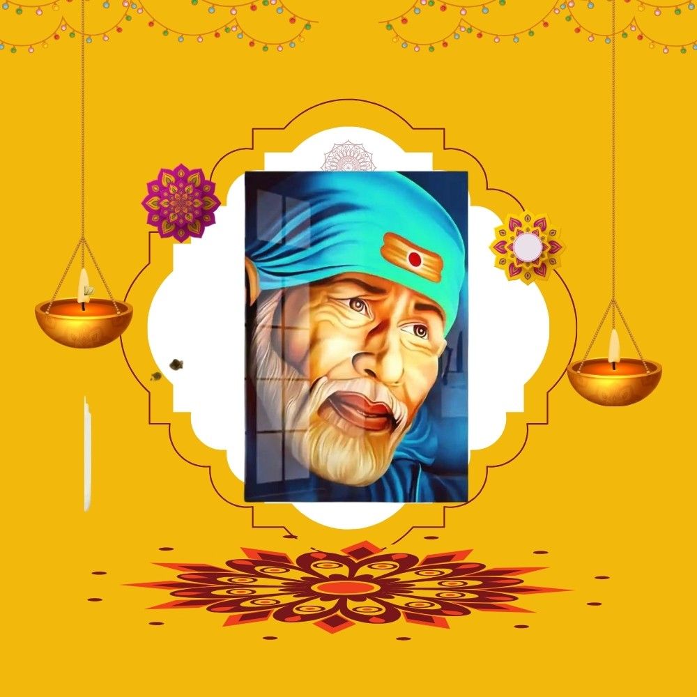 Blue color image of Sai Baba
